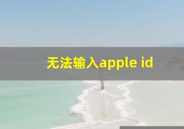 无法输入apple id